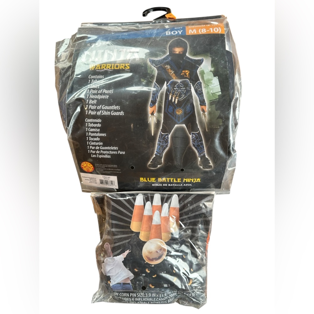 Ninja Halloween Costume Blue Battle Ninja Pretend Play Set Boys Medium 8-10 New